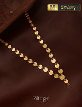 AG100174 - Goldtone Lakshmi coin Long Haram Necklace 1-Zilmor